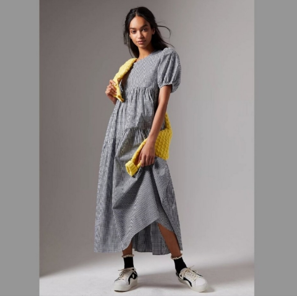 Anthropologie Black and White Maxi Dress